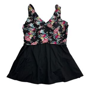 Catherines One Piece Swimsuit Swim Dress Bathing Suit Size 22W Floral
